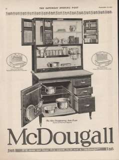 1916 MCDOUGALL CABINET HOME FURNITURE STORAGE POT PAN  