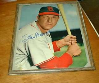 STAN MUSIAL AUTOGRAPHED 8 X 10 FRAMED SPORTS PAGE NICE  