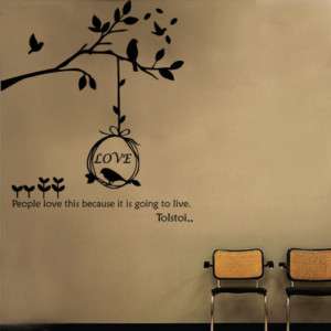 Big Tree & Birds Adhesive WALL STICKER Removable Decal  