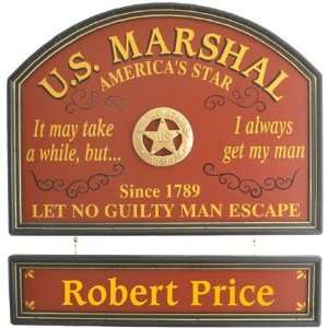  Personalized US Marshal Nameboard Sign