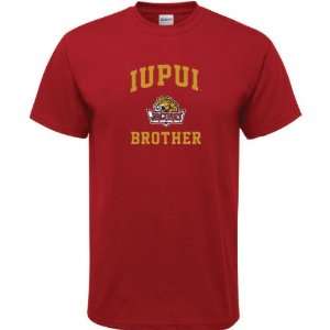  IUPUI Jaguars Cardinal Red Brother Arch T Shirt: Sports 