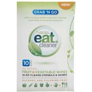 Eat Cleaner Grab N Go Fruit + Vegetable Wipes 10 ct (Quantity of 5)