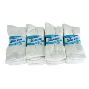  White Diabetic Socks, Crew Style, MEN Size 10 13, 1 dozen 