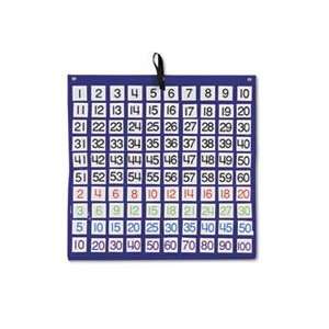  Hundreds Pocket Chart with 100 Clear Pockets, Colored 