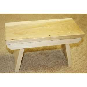  Amish Handcrafted Solid Wood Step Stool   Unfinished: Home 