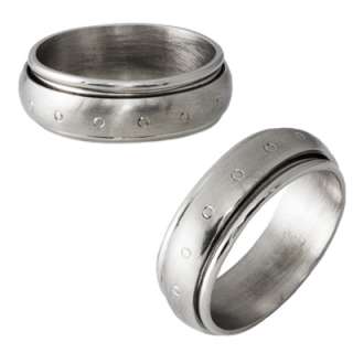 Mens Stainless Steel Rings w/ Rotating Center in Size 9, 10, 11, or 12 