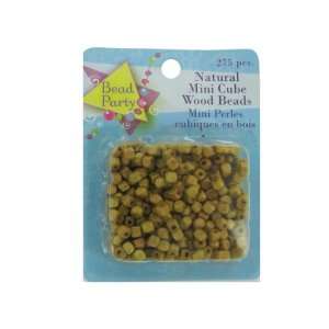  275 Piece Natural Mini Cube Wood Beads Case Pack 60 