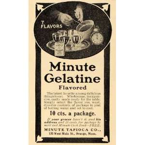  1909 Ad Minute Tapioca Co. Flavored Gelatine Dessert 