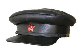 Red Army Commissar Officer Visor Hat Sickle & Hammer  