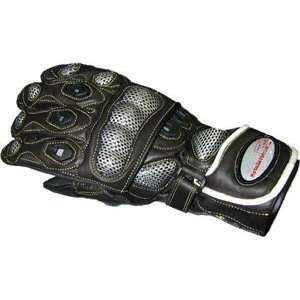   Medium Black Motorcycle Gloves with Carbon Kevlar Knuckles Automotive