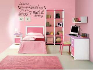 MAGICAL FAIRY DREAMS Girls Bedroom Vinyl Wall Art Decal  
