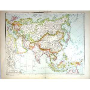  Antique Map C1893 Asia Philippine Ceylon Borneo China India 