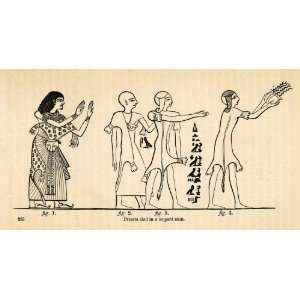 com 1854 Woodcut Ancient Egyptian Priests Leopard Skin Hieroglyphics 