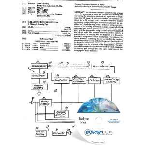    NEW Patent CD for ULTRASONIC DETECTION SYSTEM 