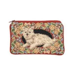   Creations C499CC 4.5x7 in. B Floral Westie Petit point Cosmetic Purse