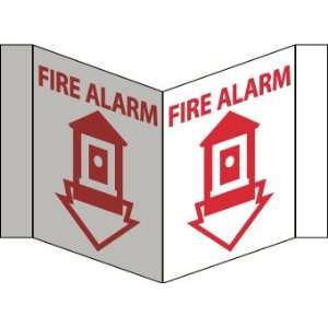 Visi Sign, Fire Alarm, Red, 8X14 1/2, .125 PVC Plastic  