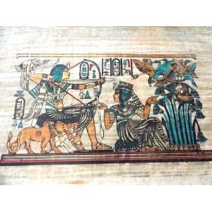 12 X 16 Egyptian Papyrus Art Ramses Pharaoh Goddess   Certificate of 