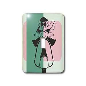 TNMGraphics Retro Designs   Mod Scooter Girl   Light Switch Covers 