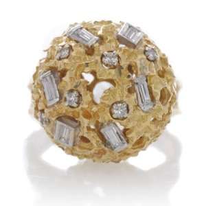   Classic Vintage Retro Diamond Ball Platinum Gold Ring Jewelry