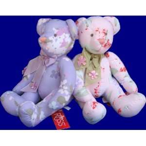   Russ Berrie Fiorella Sweet Blossoms Purple Floral Teddy Bear Toys