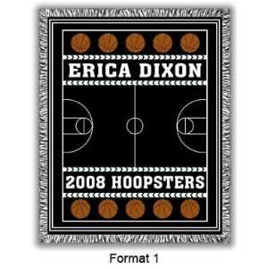  Classic Personalized Two Color Basketball Afghan