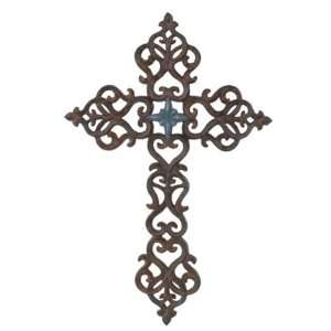  Copper Colored Cross With Hearts Holy Religious Figurine 