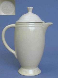 Homer Laughlin China Pottery Vintage Fiesta Ivory Coffee Pot & Lid 