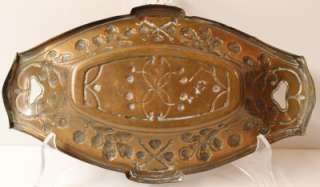 Antique Fantastic Art Nouveau small copper Dish.1900s.  
