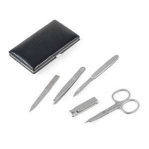  Luxury Stainless Steel Manicure Set for Men in a Black 