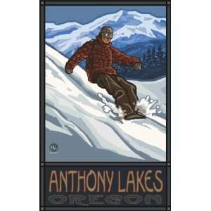  Art Mall Anthony Lakes Oregon Snowboarder Edge Artwork by Paul 