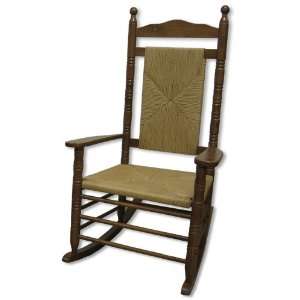   Oak and Rattan Vintage Americana Style Rocking Chair