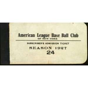   New York Yankees Season Ticket Booklet Ruth Gehrig