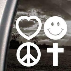Love Smile Peace Cross Decal Truck Window Sticker