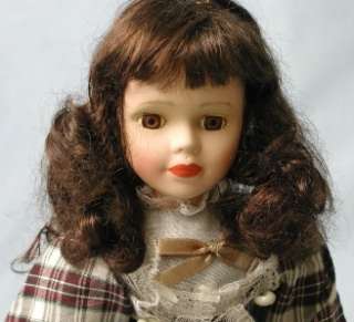 Lovely Porcelain Doll Dark Hair Brown Eyes 15  