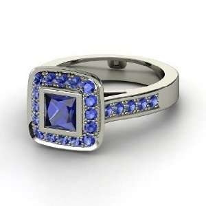  Michele Ring, Princess Sapphire Platinum Ring: Jewelry