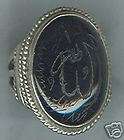 Islamic Arabic Black Agate Aqeeq Allah Ho Akbar Ring items in 