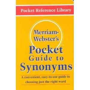  Merriam Websters Pocket Guide to Synonyms **ISBN 