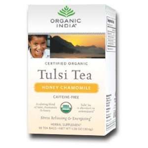 Organic India Tulsi Honey Chamomile Tea 18 Bags Per Box 4 Boxes 