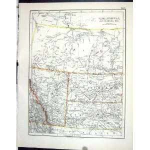   Map 1906 Saskatchewan Assiniboia British Columbia Queen Charlotte