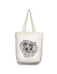 Longhaired Doxie Dachshund Dog Art Open Top Tote Bag