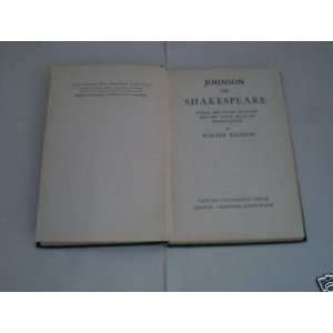  Johnson on Shakespeare Walter Raleigh Books