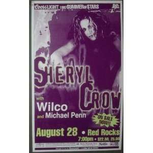  Sheryl Crow Wilco Red Rocks 1997 Concert Poster