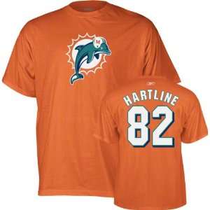  Brian Hartline Miami Dolphins Orange Reebok Name & Number 