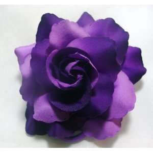 Purple Rose Hair Flower Clip Pin and Pony Tail, Brand New.