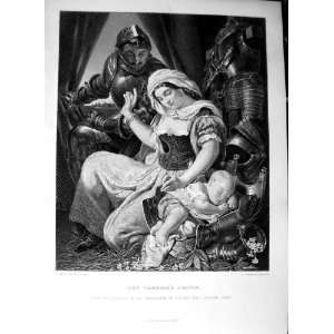  Art Journal 1869 WarriorS Cradle Knight Woman Baby