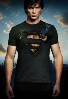 Smallville Superman Burn Out Logo T Shirt Size S 5XL  