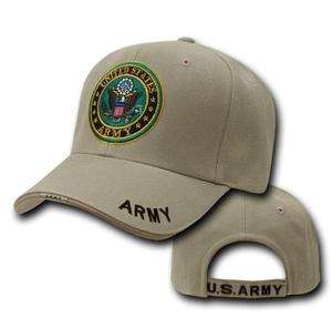 Khaki United States Army Seal US Military Embroidered Baseball Cap Hat 