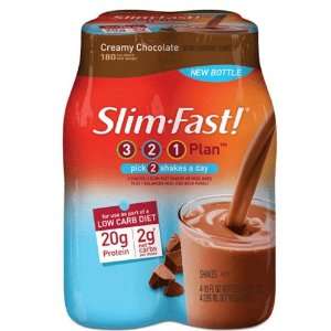 Slim Fast 3 2 1 Ready To Drink, Low Carb, Creamy Chocolate, 10 Ounce 