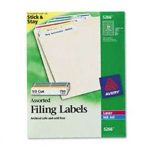   Jet File Folder Labels   Assorted, 750 per Pack(sold in packs of 3