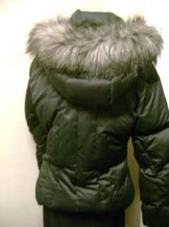 Calvin Klein Petite Down Jacket Coat with Faux Fur Trim Hood PM NWT 
